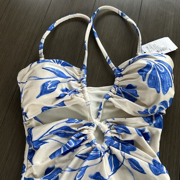 PatBO Nightflower Lace-Up One-Piece Swimsuit NWT Size XS - Picture 8 of 12